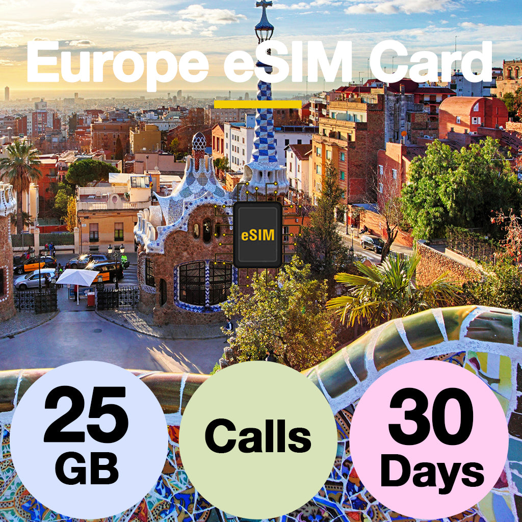 Europe & UK Prepaid Travel eSIM Card - Orange