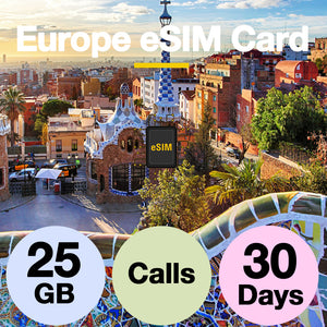Europe & UK Prepaid Travel eSIM Card - Orange