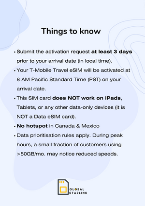 USA & Hawaii Prepaid Travel eSIM Card - T-Mobile